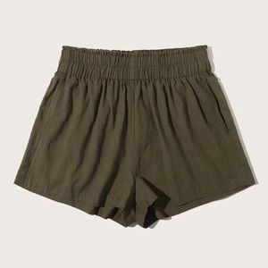 SheIn Olive Paperbag Shorts